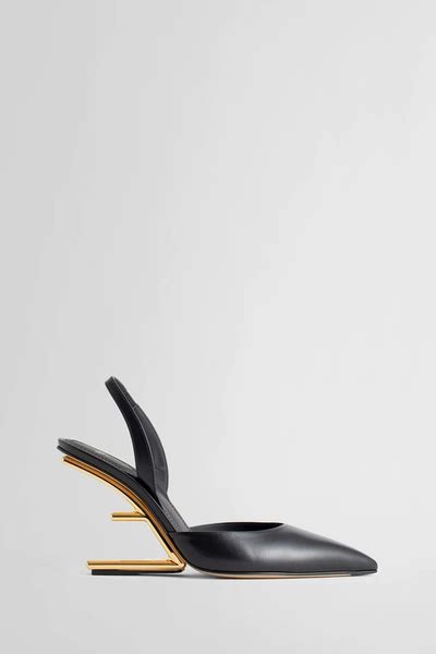 fendi black patent pumps|fendi slingback heels.